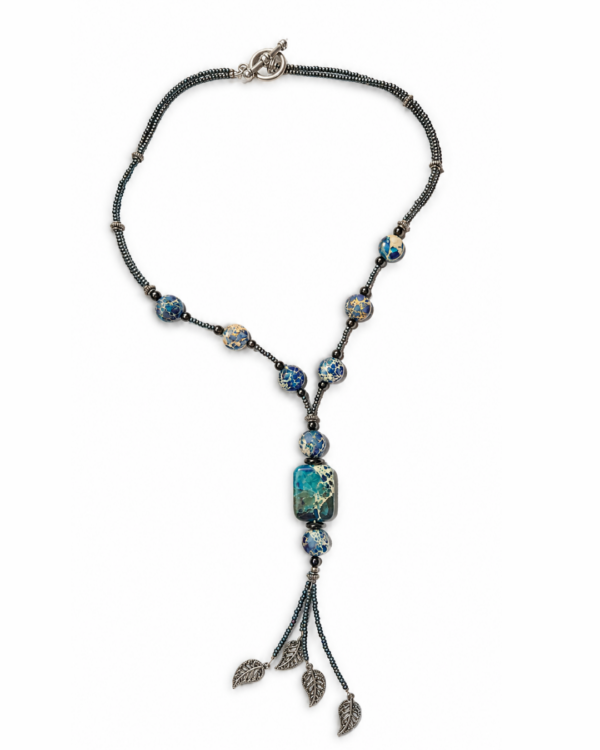 Blue Stone Tassel Necklace