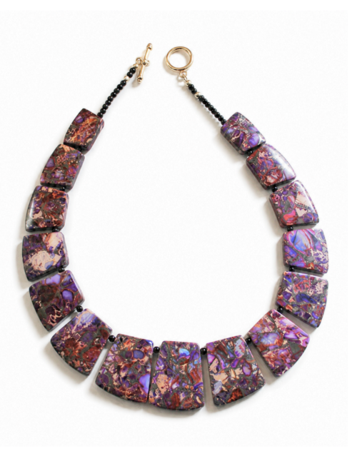 Chunky Marbled Stone Collar Necklace Chunky Marbled Stone Collar Necklace