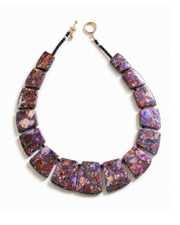 Chunky Marbled Stone Collar Necklace