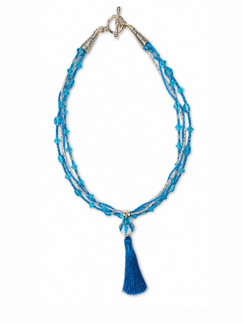 Light Blue Tassel Necklace