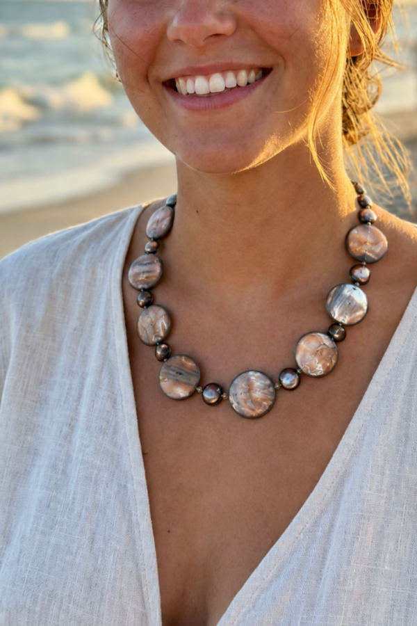 Necklaces on stand Polished Shell Necklace