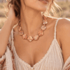 Peach Susnset on model Peach Sunset Necklace