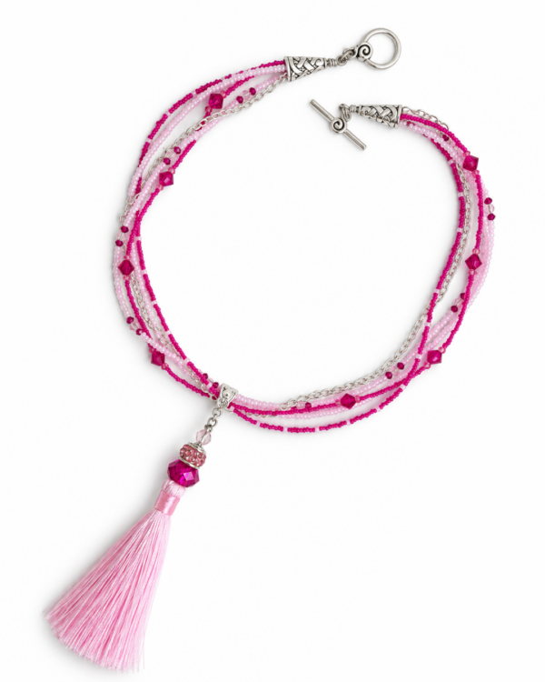 Pink Tassle necklace Pink Tassel Necklace