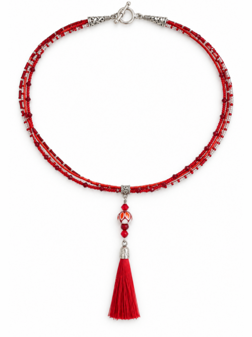 Red Tassel Necklace