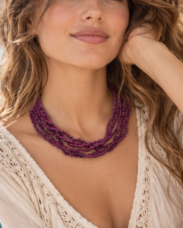 mulberry necklace on model Mulberry Muse Necklace